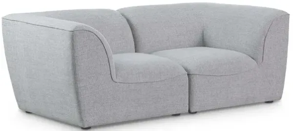 Meridian Furniture Miramar Grey Durable Linen Textured Modular Sofa