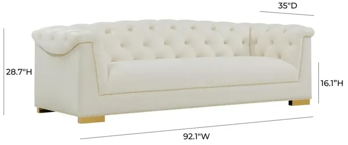 Belen Kox Modern Velvet Tufted Sofa with Gold Nailhead Trim, Belen Kox