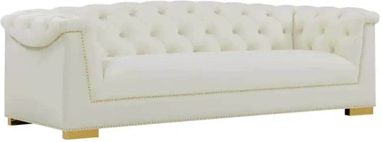 Belen Kox Modern Velvet Tufted Sofa with Gold Nailhead Trim, Belen Kox