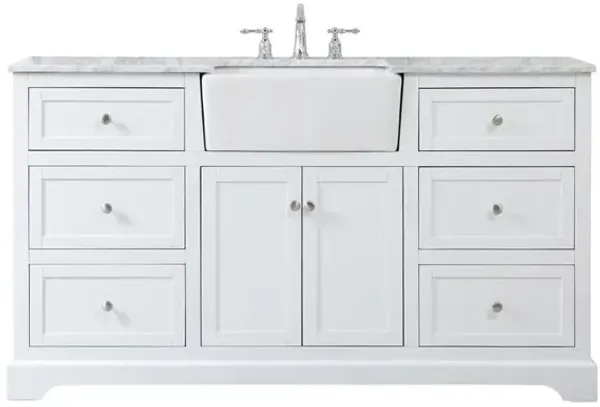 Elegant Kitchen and Bath 60 inch Single bathroom vanity in white