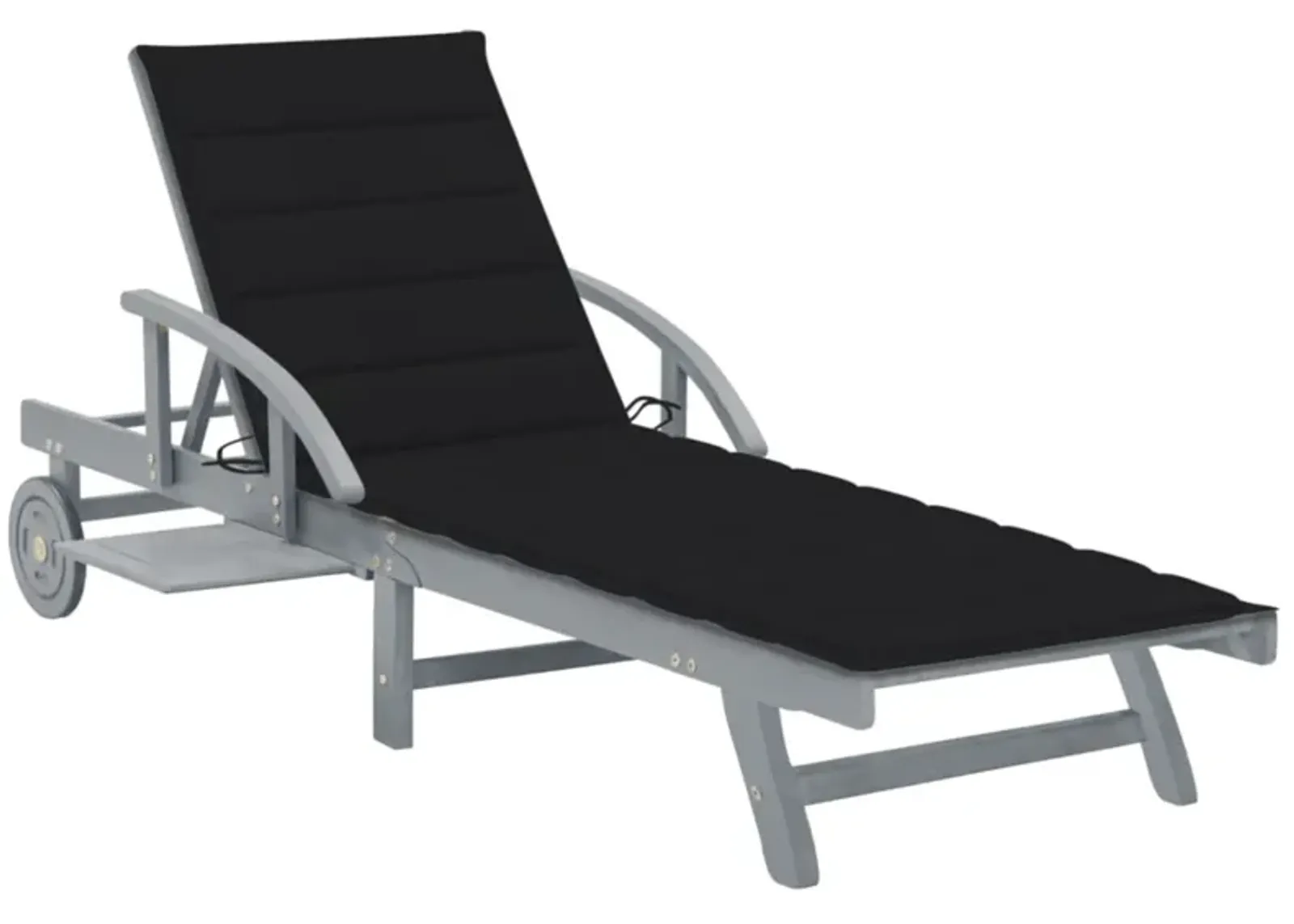 vidaXL Garden Sun Lounger with Cushion Solid Acacia Wood