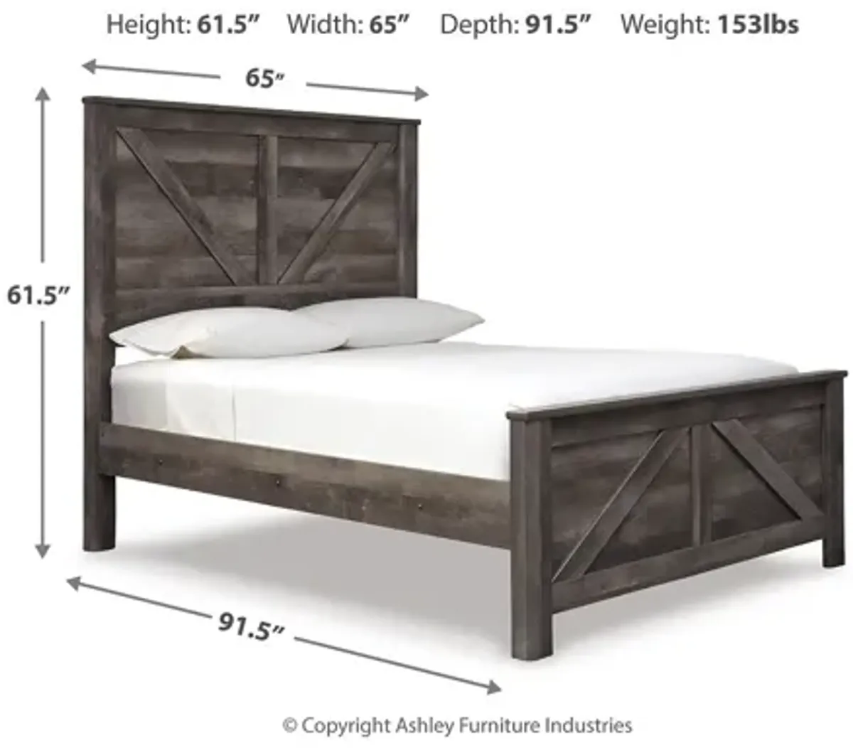 Wynnlow Queen Crossbuck Panel Bed