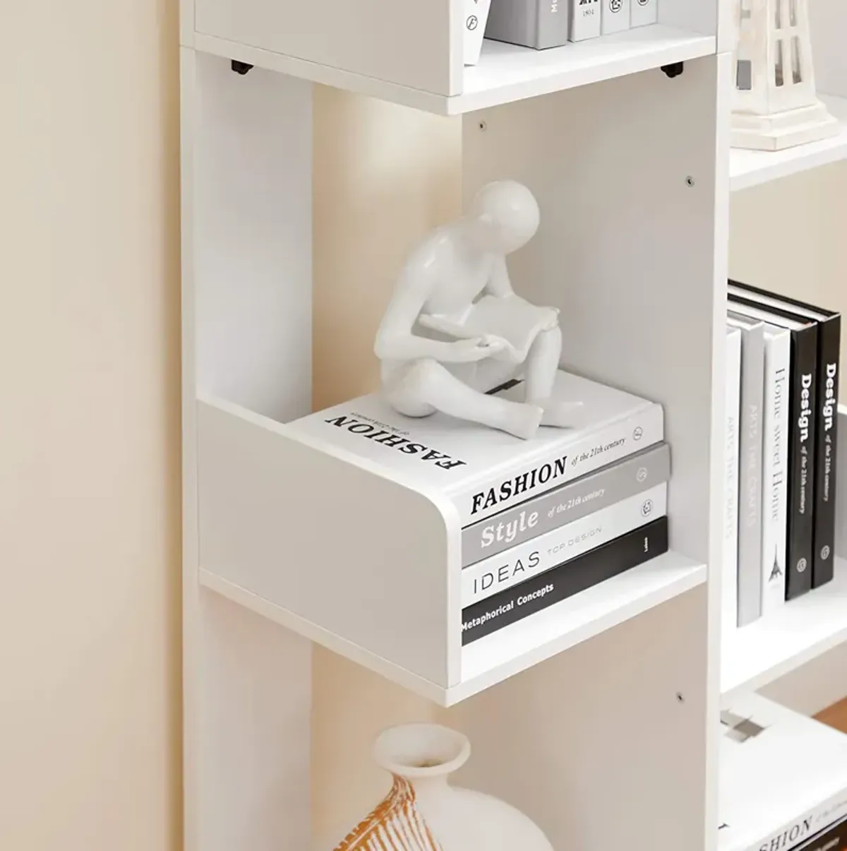 Elegant Tree-Shaped Bookshelf with 8 Shelves: Stylish Storage with Rounded Corners