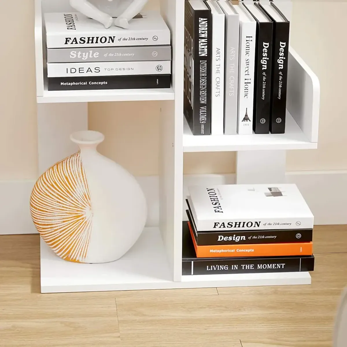 Elegant Tree-Shaped Bookshelf with 8 Shelves: Stylish Storage with Rounded Corners