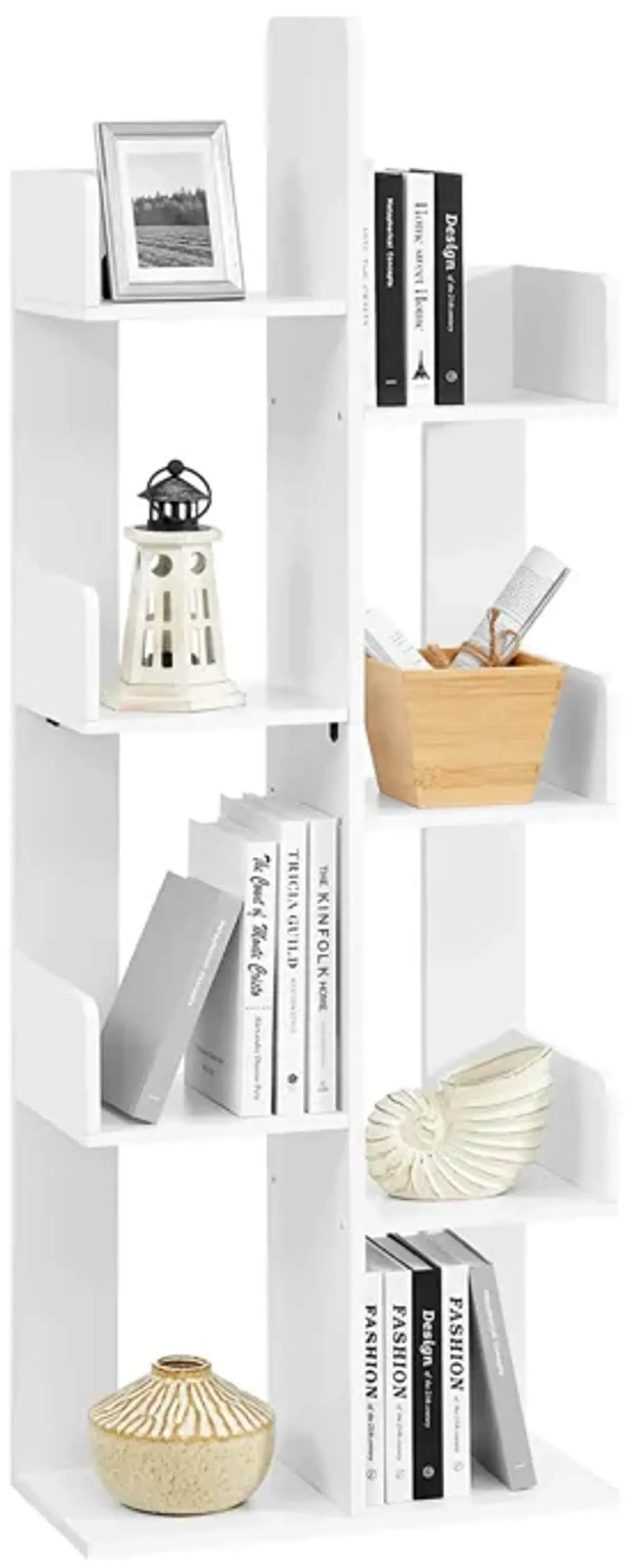 Elegant Tree-Shaped Bookshelf with 8 Shelves: Stylish Storage with Rounded Corners