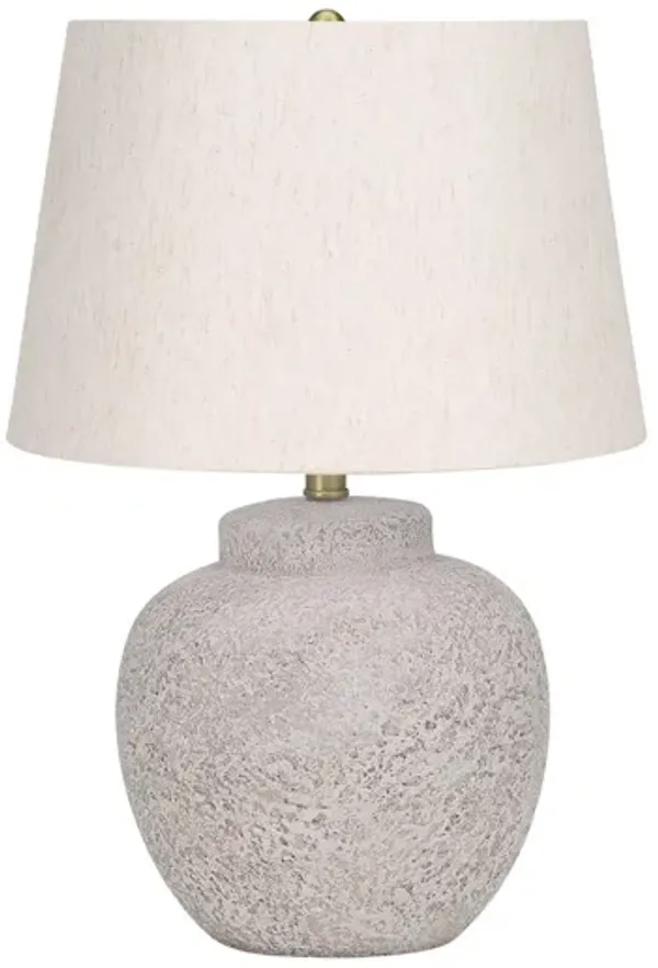 Monarch Specialties I 9732 - Lighting, 22"H, Table Lamp, Cream Concrete, Ivory / Cream Shade, Modern