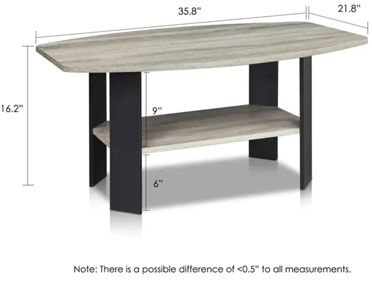 Simple Design Coffee Table, Oak Grey/Black