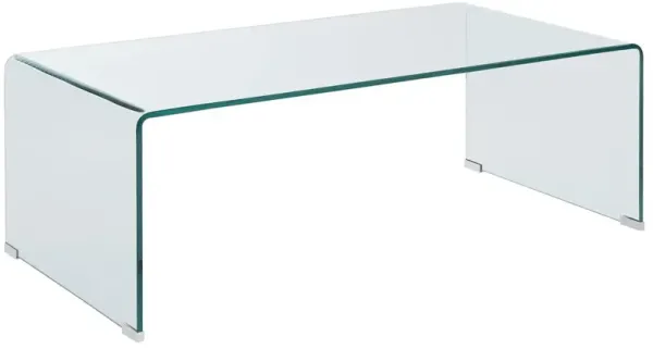 Coaster Co. of America Ripley Rectangular Tempered Bent Glass Coffee Table Clear