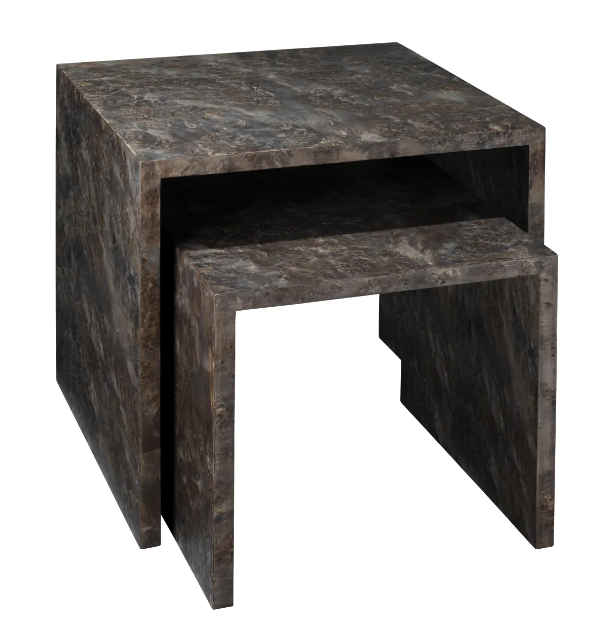 Bedford Wood Set of 2 Nesting Tables, Charcoal