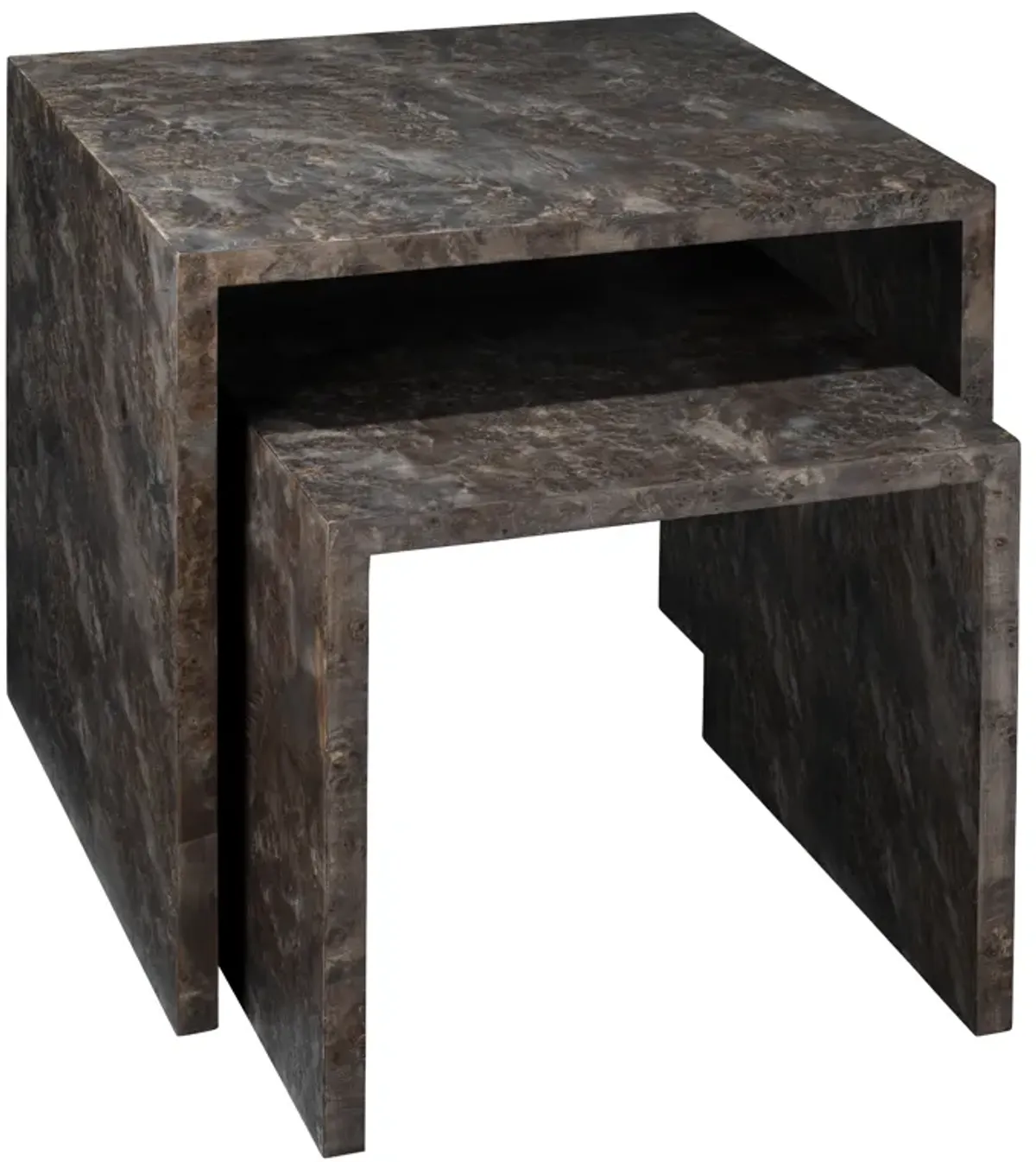 Bedford Wood Set of 2 Nesting Tables, Charcoal