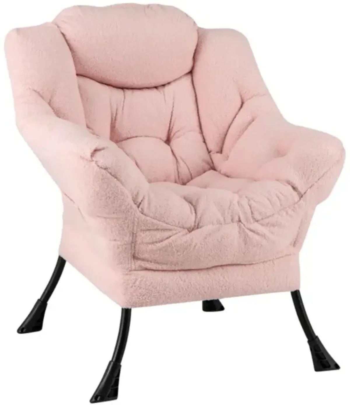 Hivvago Sherpa UpholsteredÂ Accent ChairÂ with Cozy Head Pillow