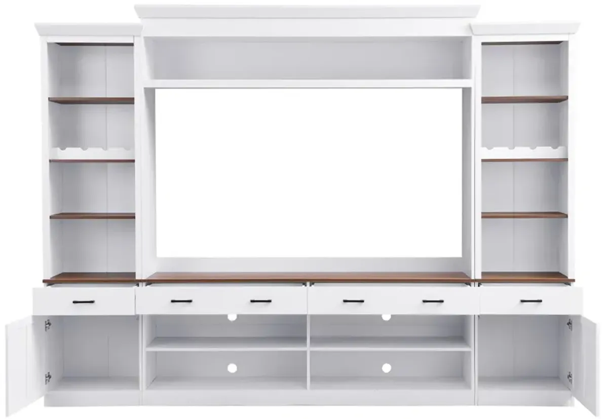 Merax Mid-Century Media Console  Entertainment Wall Unit Set for TVs Up to 70"