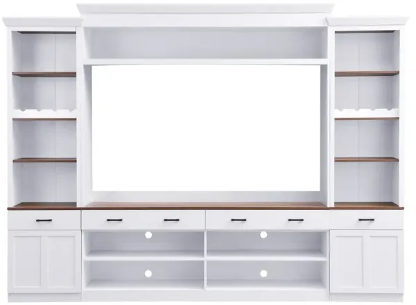 Merax Mid-Century Media Console  Entertainment Wall Unit Set for TVs Up to 70"