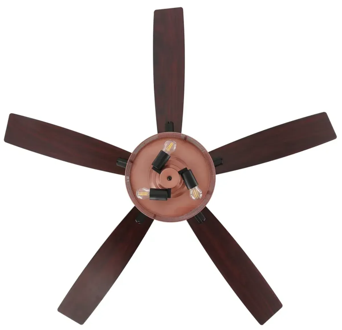 Max Farmhouse Industrial Iron/Wood Mobile Appremote Controlled LED Ceiling Fan