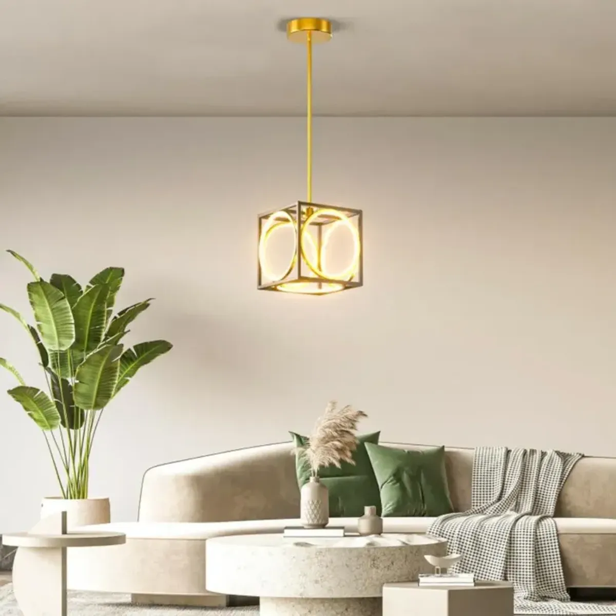 Hivvago Modern LED Pendant Light with 42 Inches Adjustable Suspender