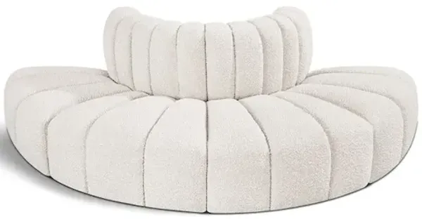 Meridian Furniture Arc Cream Boucle Fabric Modular Sofa