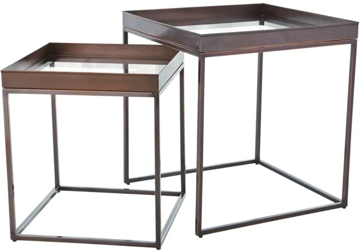 Set of 2 Perfect Nesting Tables- Bronze