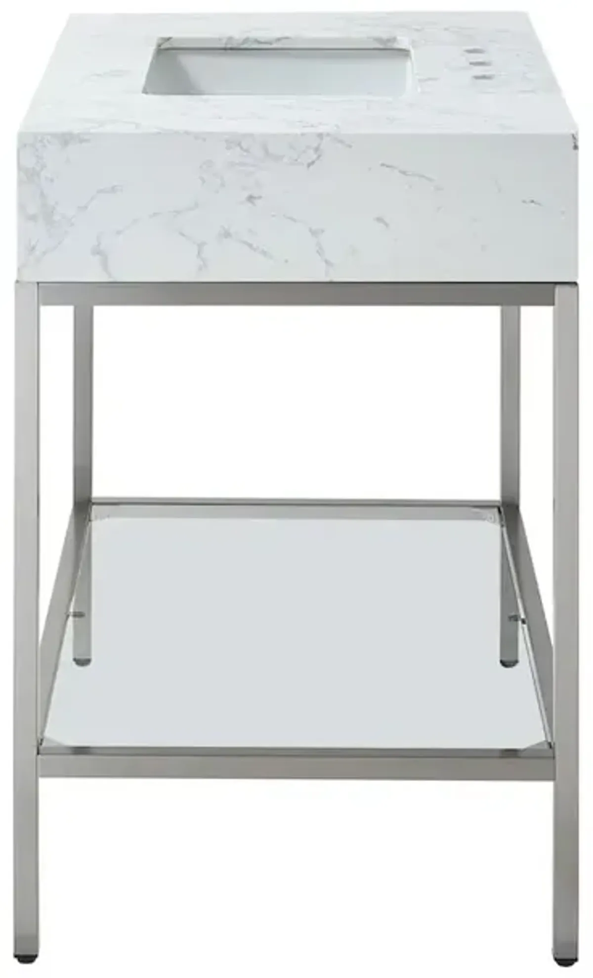 Meridian Furniture Marmo White Engineered Marble Bathroom Vanity