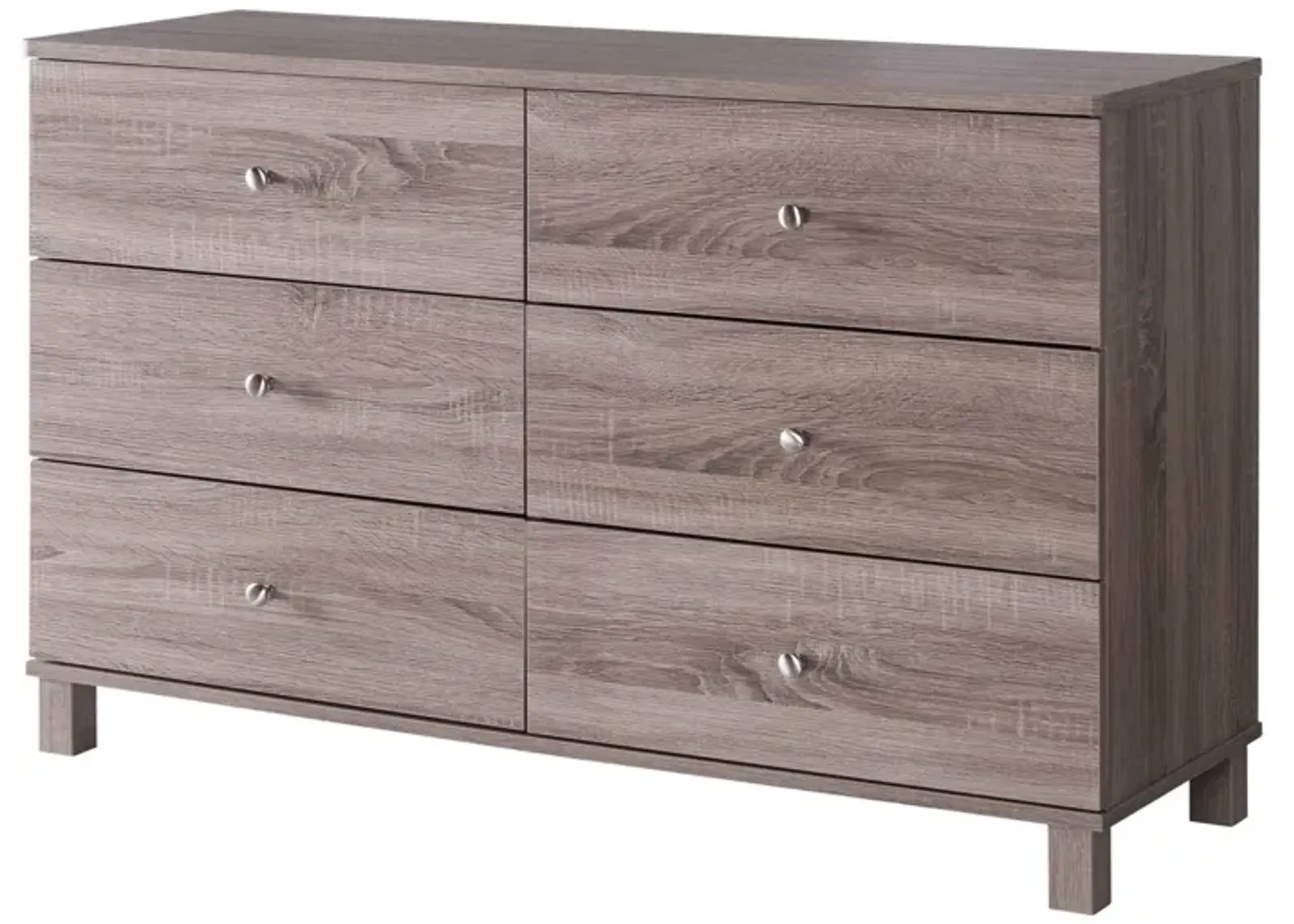 47.25 Inches 6 Drawer Dresser with Straight Legs, Taupe Brown-Benzara