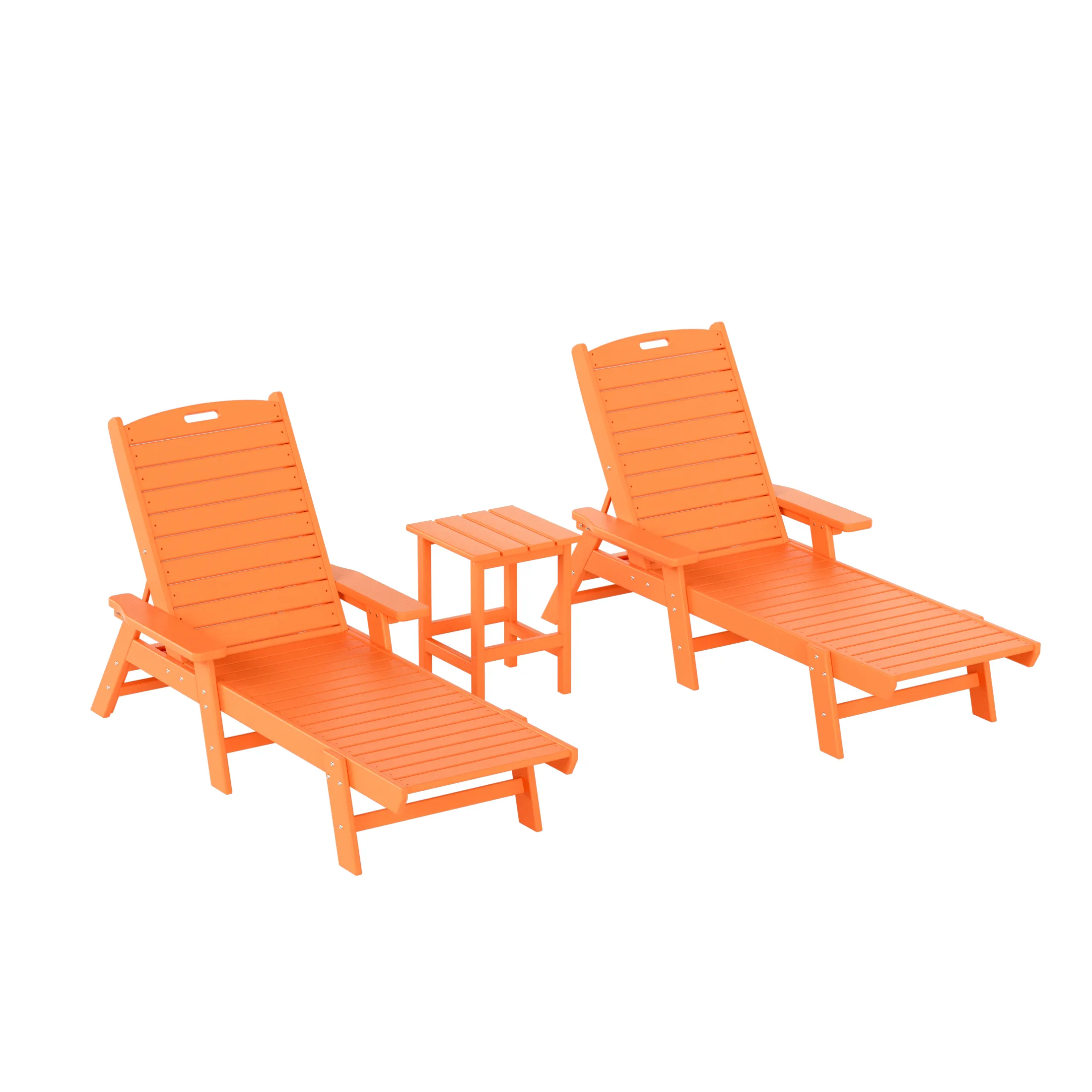 WestinTrends Adirondack Outdoor Chaise Lounge with Side Table Set