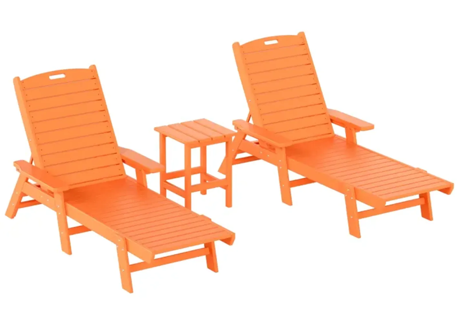 WestinTrends Adirondack Outdoor Chaise Lounge with Side Table Set