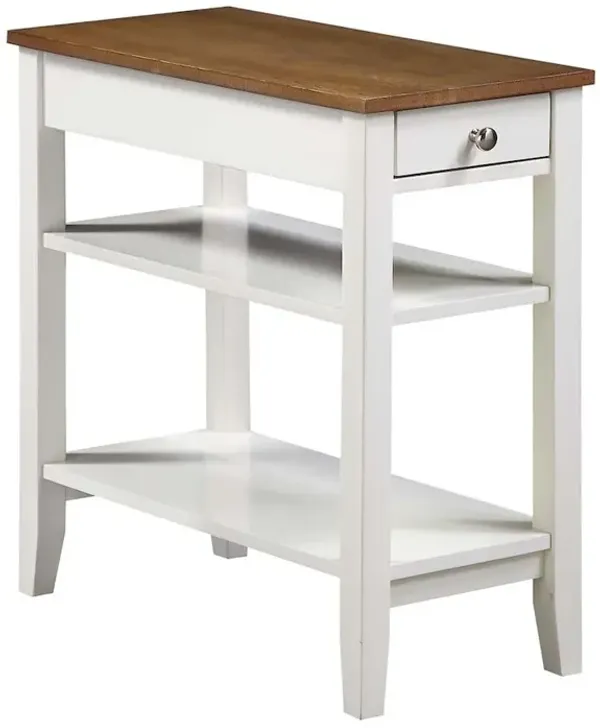 Convenience Concepts American Heritage 1 Drawer Chairside End Table with Shelves
