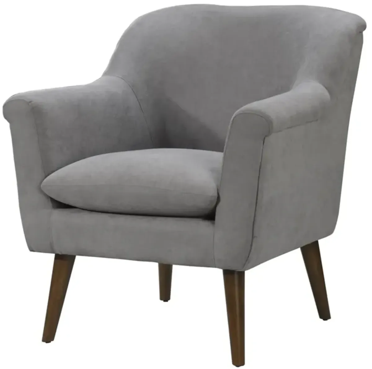 Shelby Steel Gray Woven Fabric Armchair