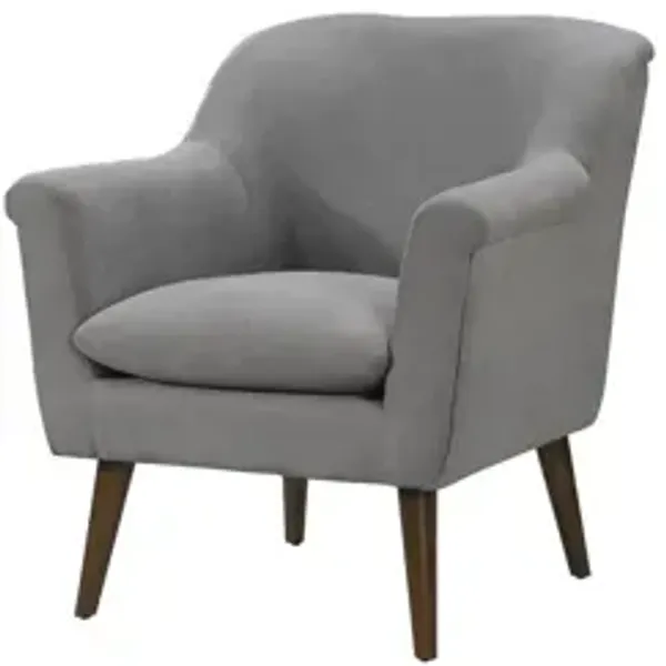 Shelby Steel Gray Woven Fabric Armchair