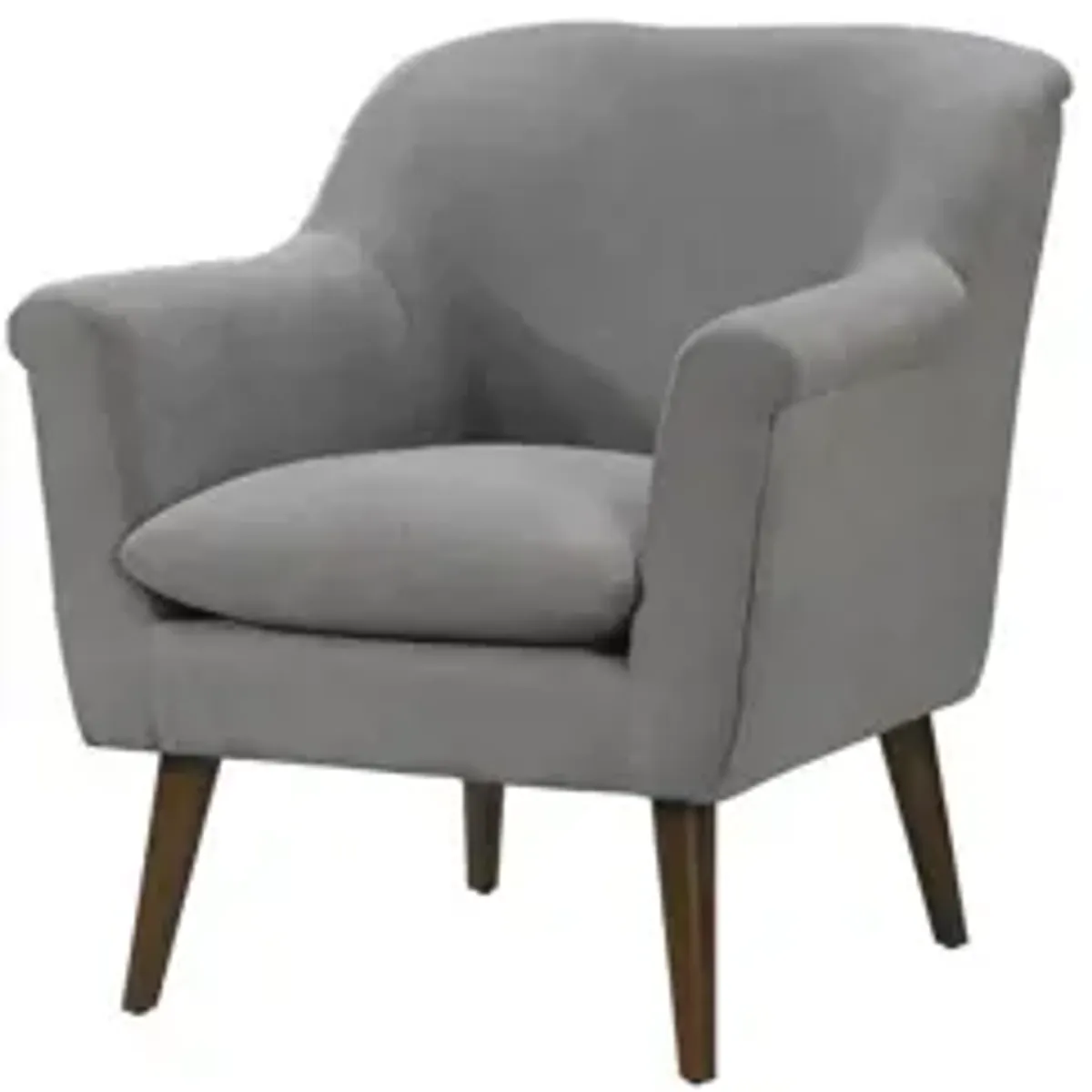 Shelby Steel Gray Woven Fabric Armchair