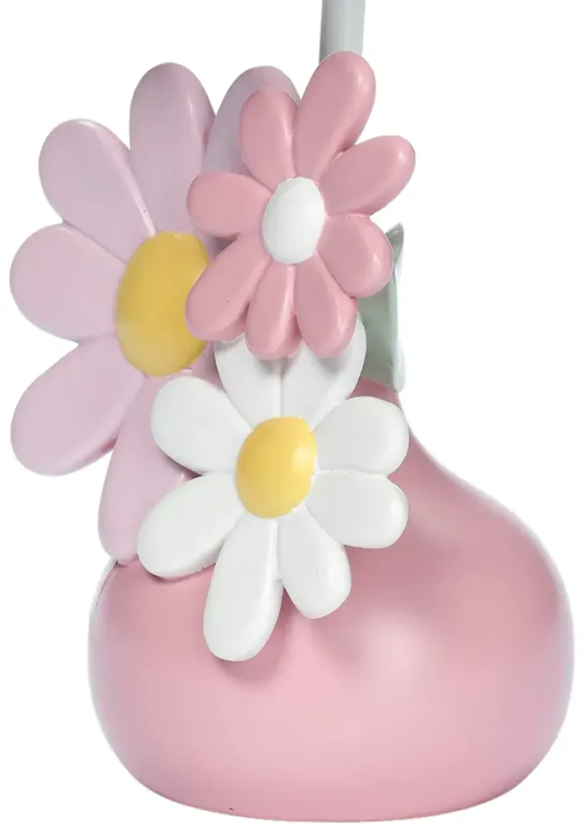 Lambs & Ivy Daisy Dreams Hand-Painted Pink Floral Lamp w/ Shade and LED Bulb