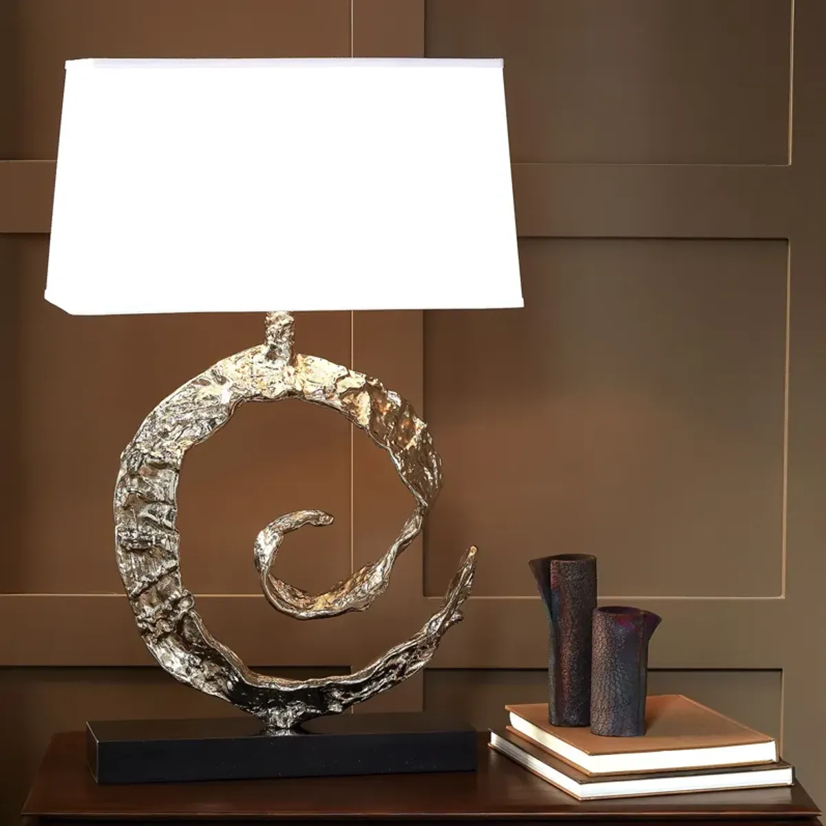 Swirl Lamp- Silver