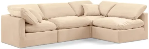 Meridian Furniture Indulge Beige Velvet Modular Sectional