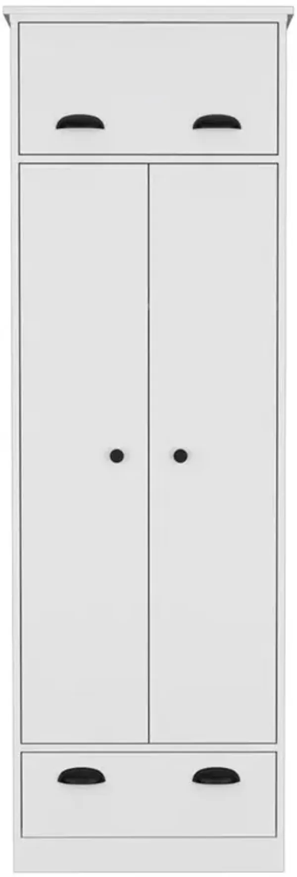 Tifton Armoire with Hinged Drawer, 2-Doors and 1-Drawer, White