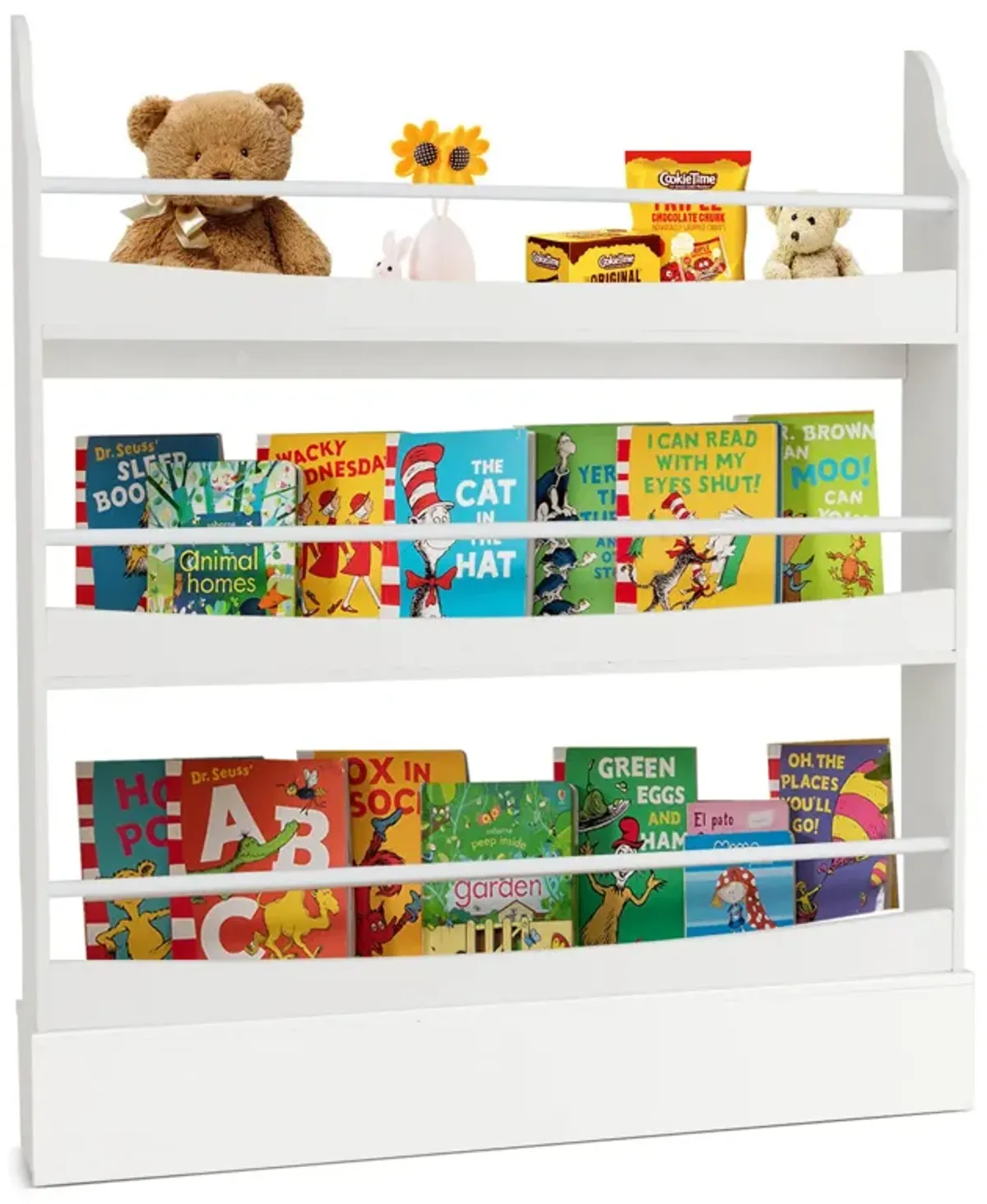 3-Tier Bookshelf with 2 Anti-Tipping Kits for Books and Magazines