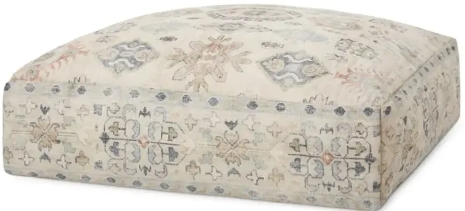 Poufs LPF0022 Ivory / Multi 24"W x 24"D x 8"H