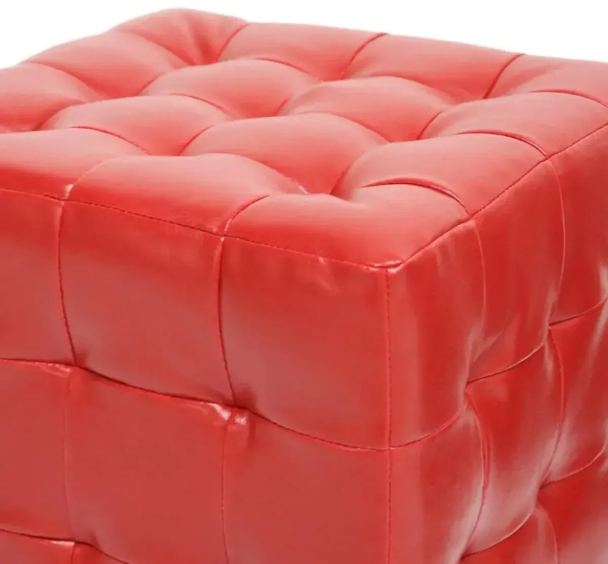 Siskal Red Modern Cube Ottoman (Set of 2)