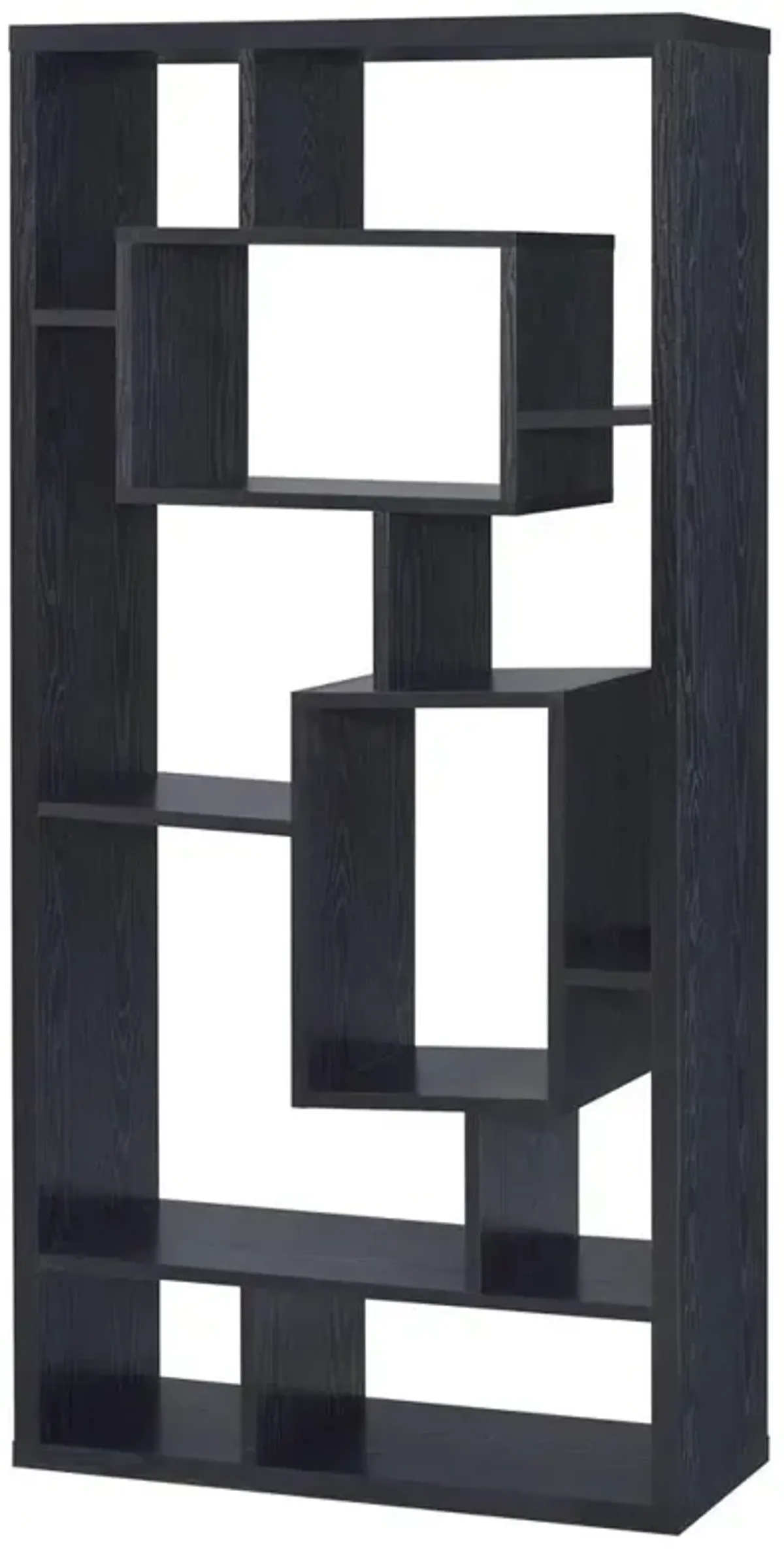 Linbrook 10-shelf Bookcase Black Oak