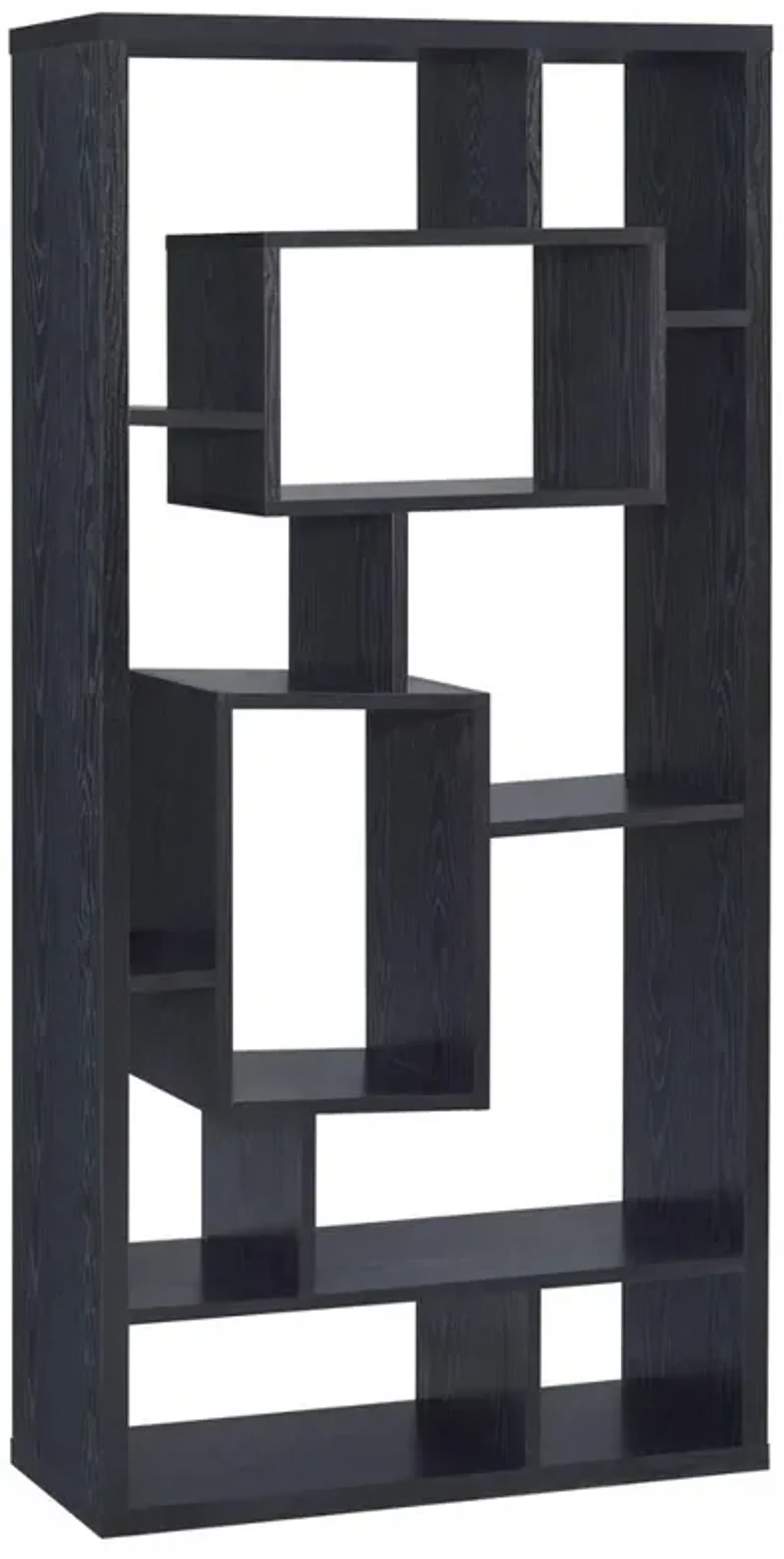 Linbrook 10-shelf Bookcase Black Oak