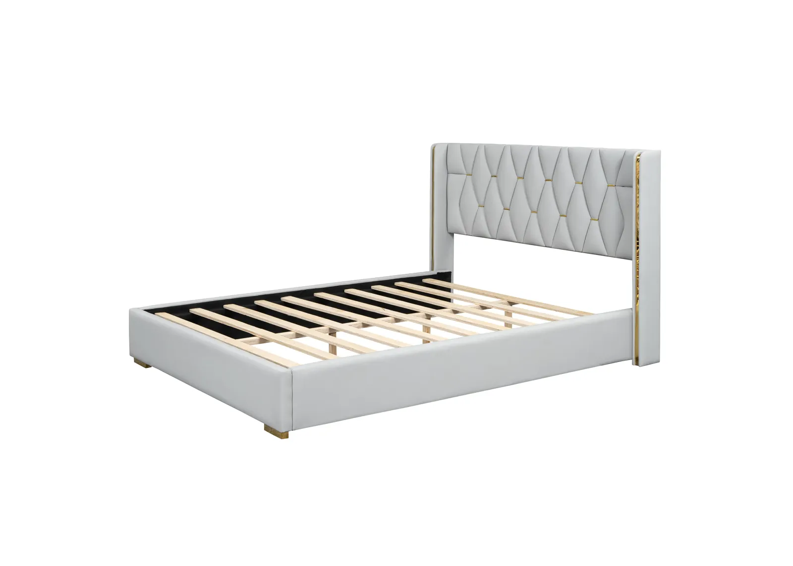 Merax Light Luxurious PU Platform Bed