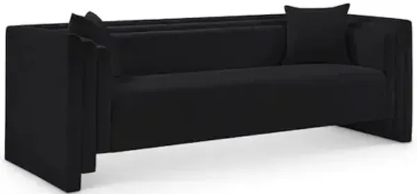 Meridian Furniture Everett Black Chenille Fabric Sofa
