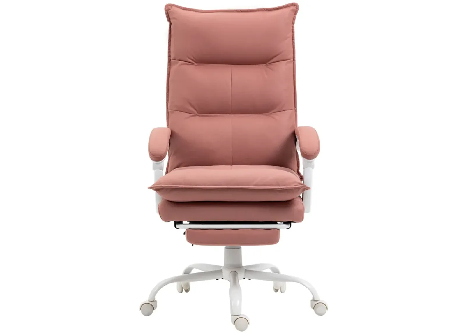 Pink Microfiber Heated Recliner: 6 Vibration Points, Footrest