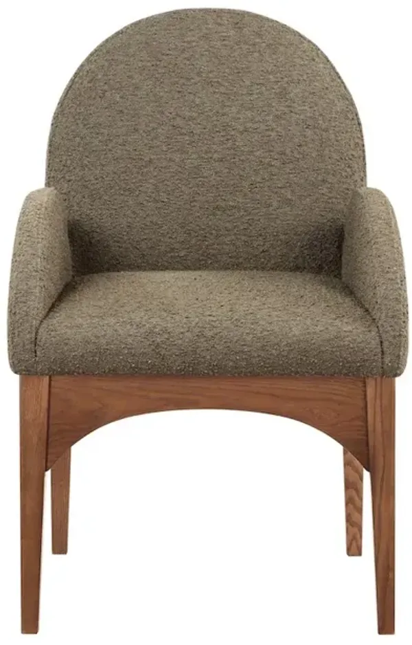 Meridian Furniture Waldorf Olive Boucle Fabric Dining Chair