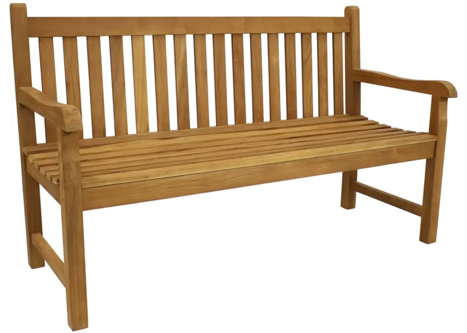 Sunnydaze 2-Person Mission Style Solid Teak Wood Outdoor Garden Bench