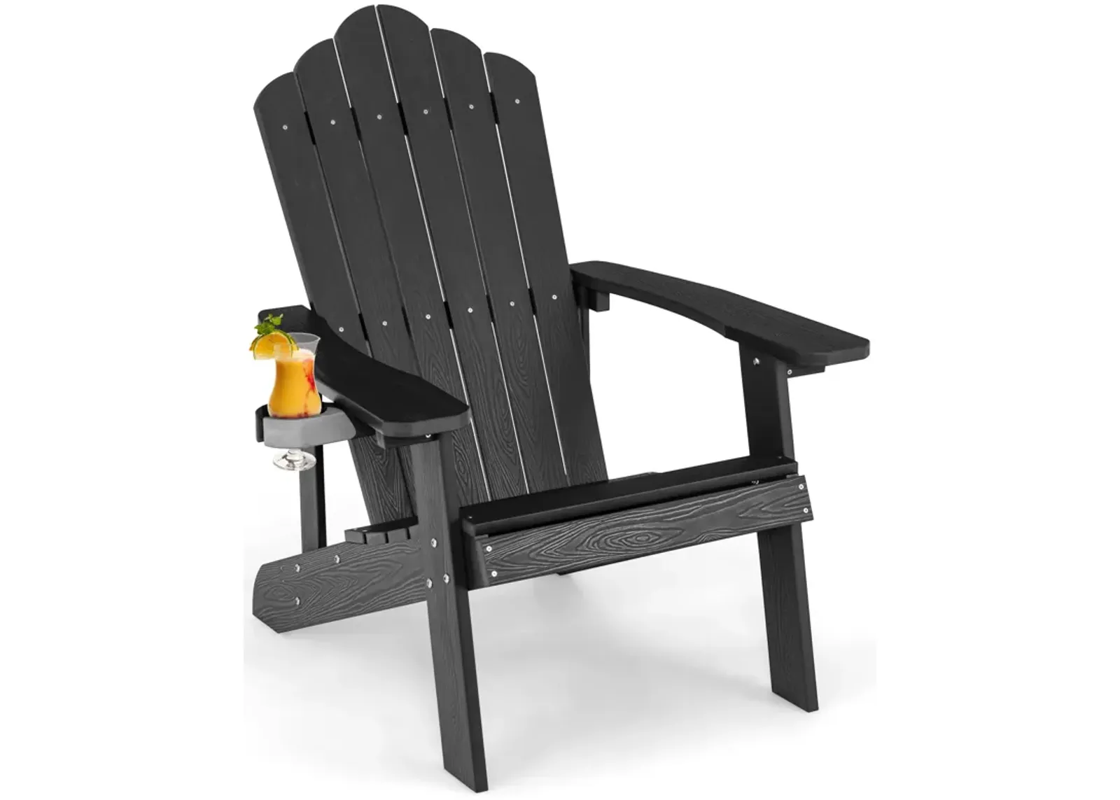 Weather Resistant HIPS Outdoor Adirondack Chair with Cup Holder