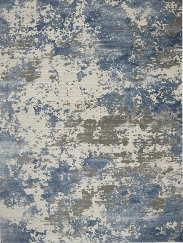 Rustic Textures RUS08 Gray/Blue 7’10” x Round Rug