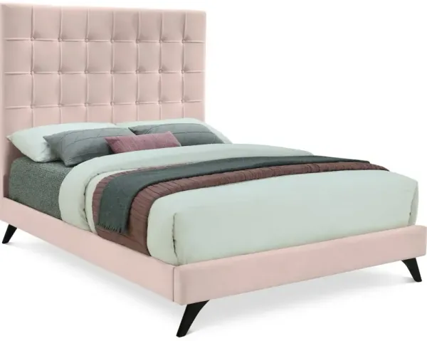 Meridian Furniture Elly Pink Velvet King Bed