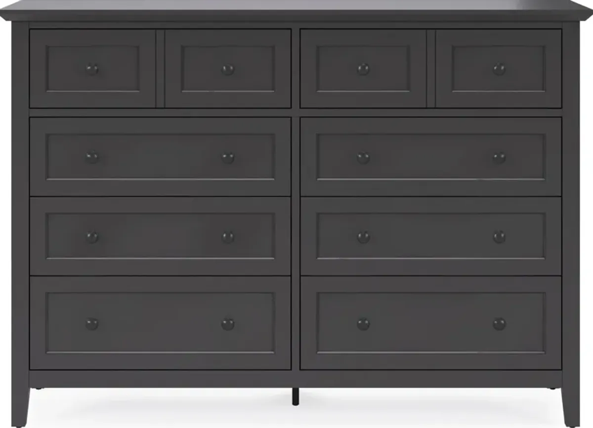 Grace Eight Drawer Dresser in Raven Black
