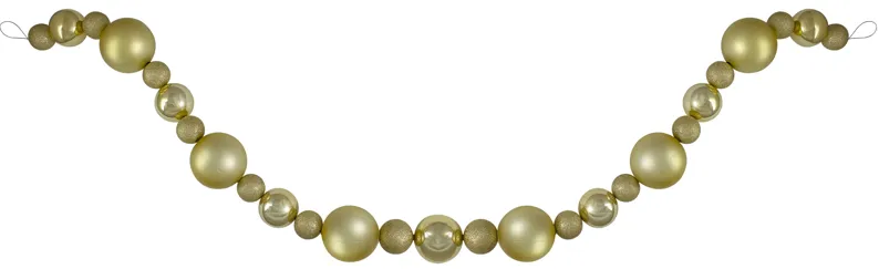 6� Vegas Gold 3-Finish Shatterproof Ball Christmas Garland