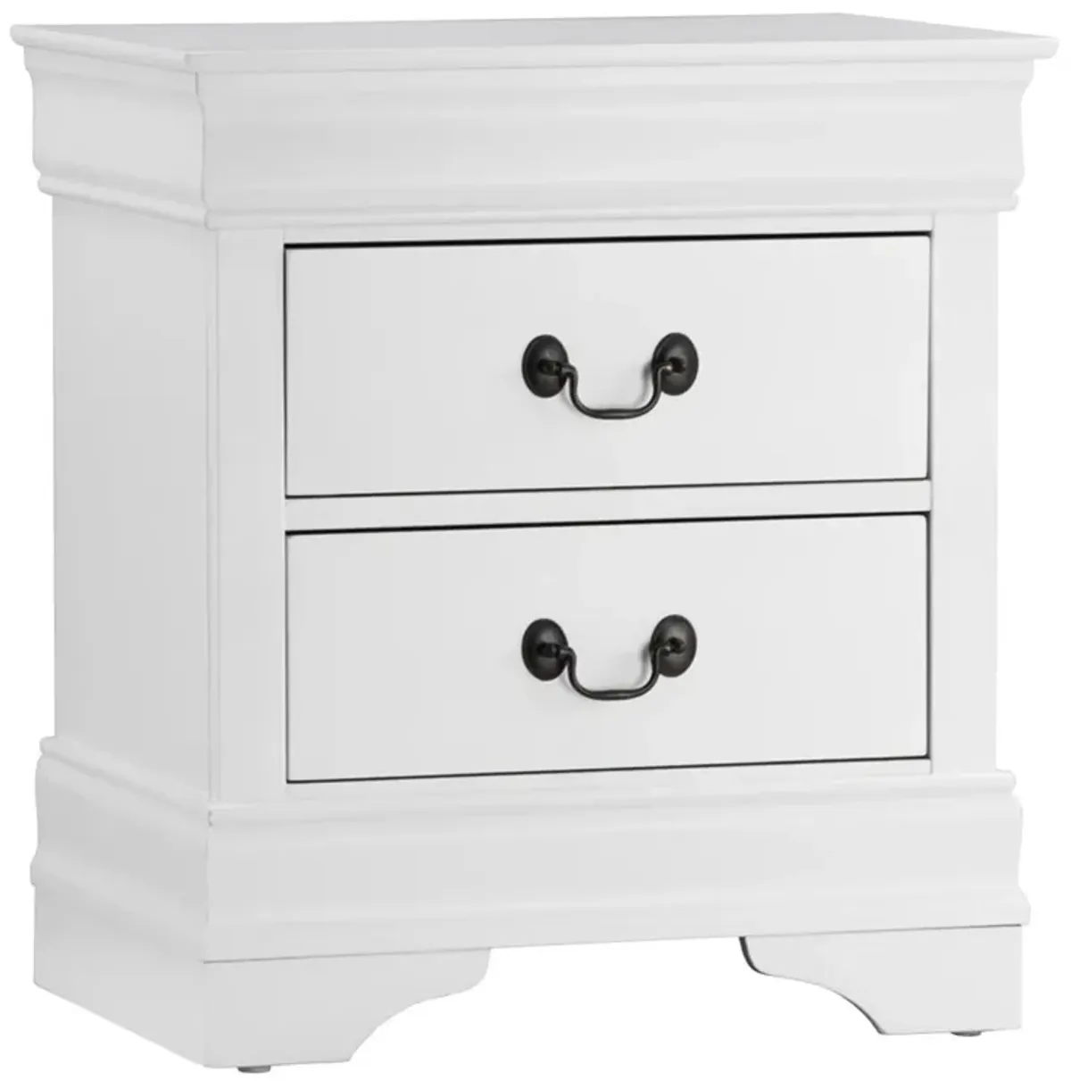 Wooden Night Stand With 2 Spacious Drawers White-Benzara