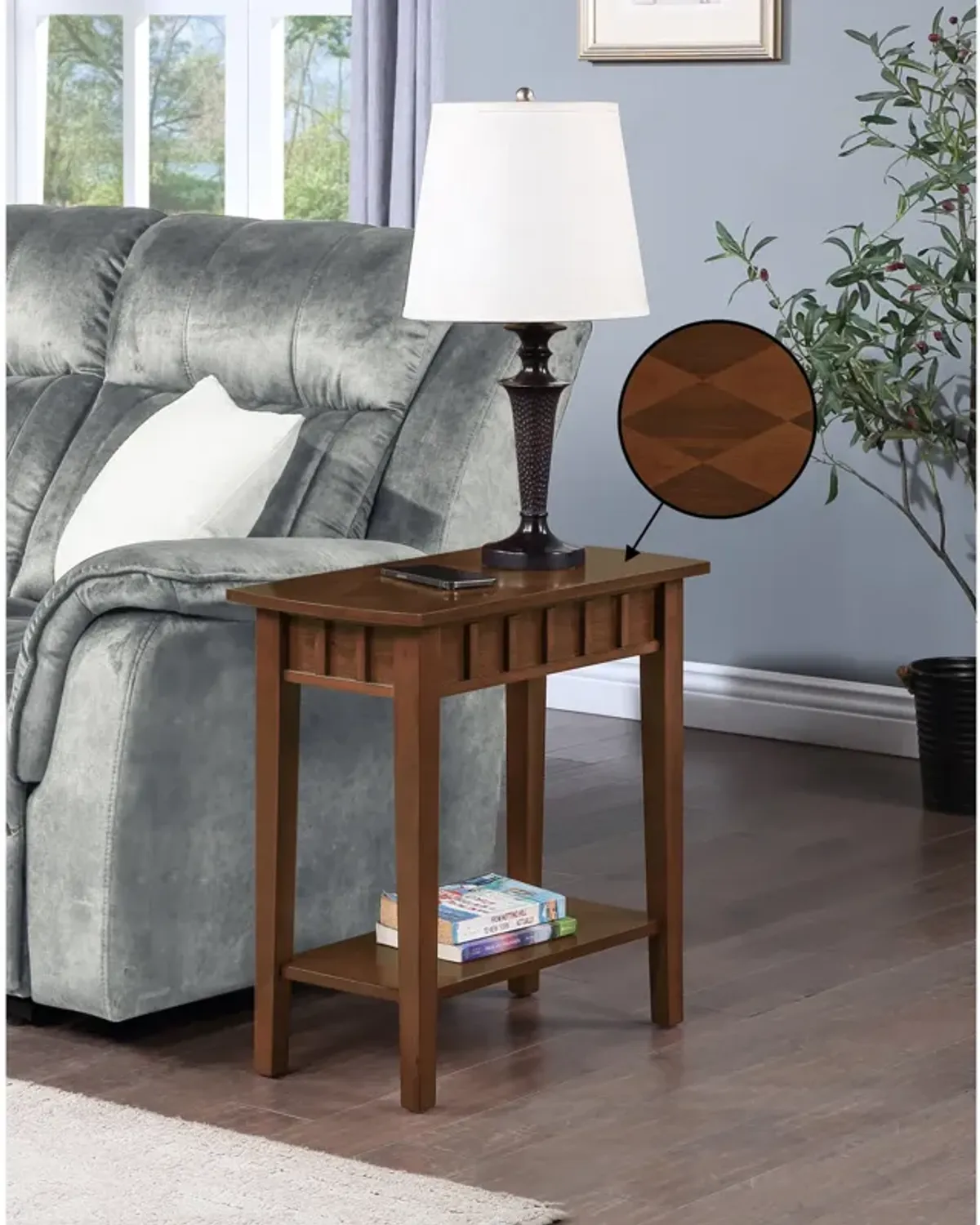 Convenience Concepts Dennis End Table with Shelf, Espresso